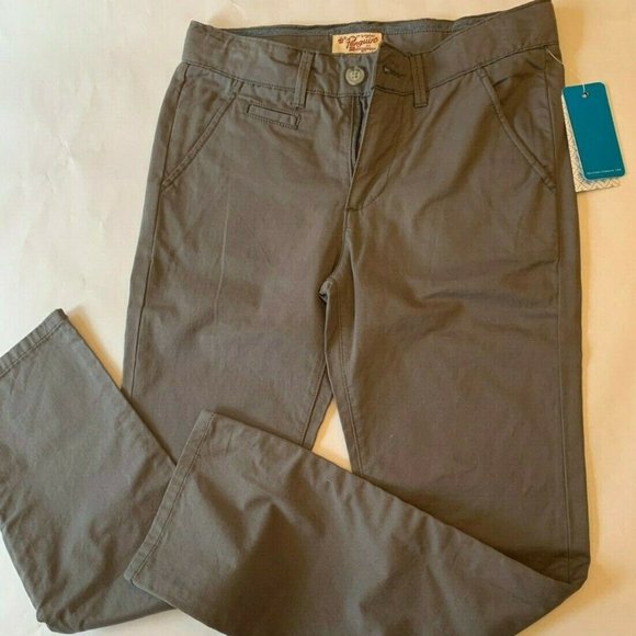 Penguin Pants Boys 12 Olive Gray Chinos Flat Front - Picture 1 of 6